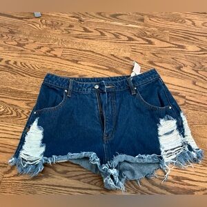 Somedays Lovin Dark Blue Denim Jean Shorts size medium